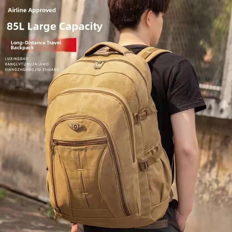

Thiened Canvas Bapa Men's Outdoor Traveling Rusa Retro Trendy Hiking Bag Super Large Capaci Busin Trip Bag