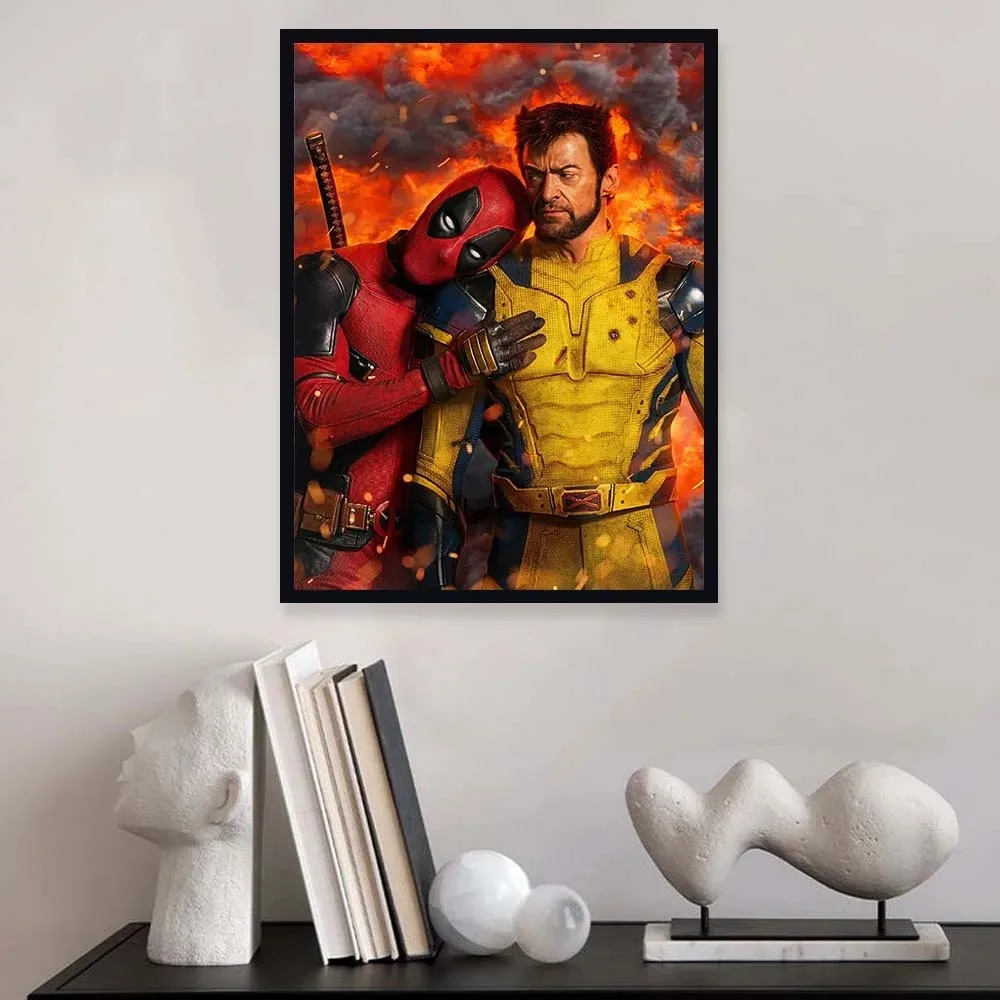 Marvel Deadpool and Wolverine Diamond Painting Kit 5D Superhero Diamond Embroidery Full Diamond Mosaic Art Decoration Picture