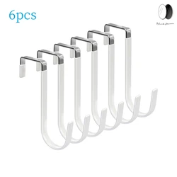 6PCS Rubbe Towel and Coats Hangers Nonstick and Non-punching Over the Door Hooks Bathroom Bedroom Kitchen Hanging Organizer