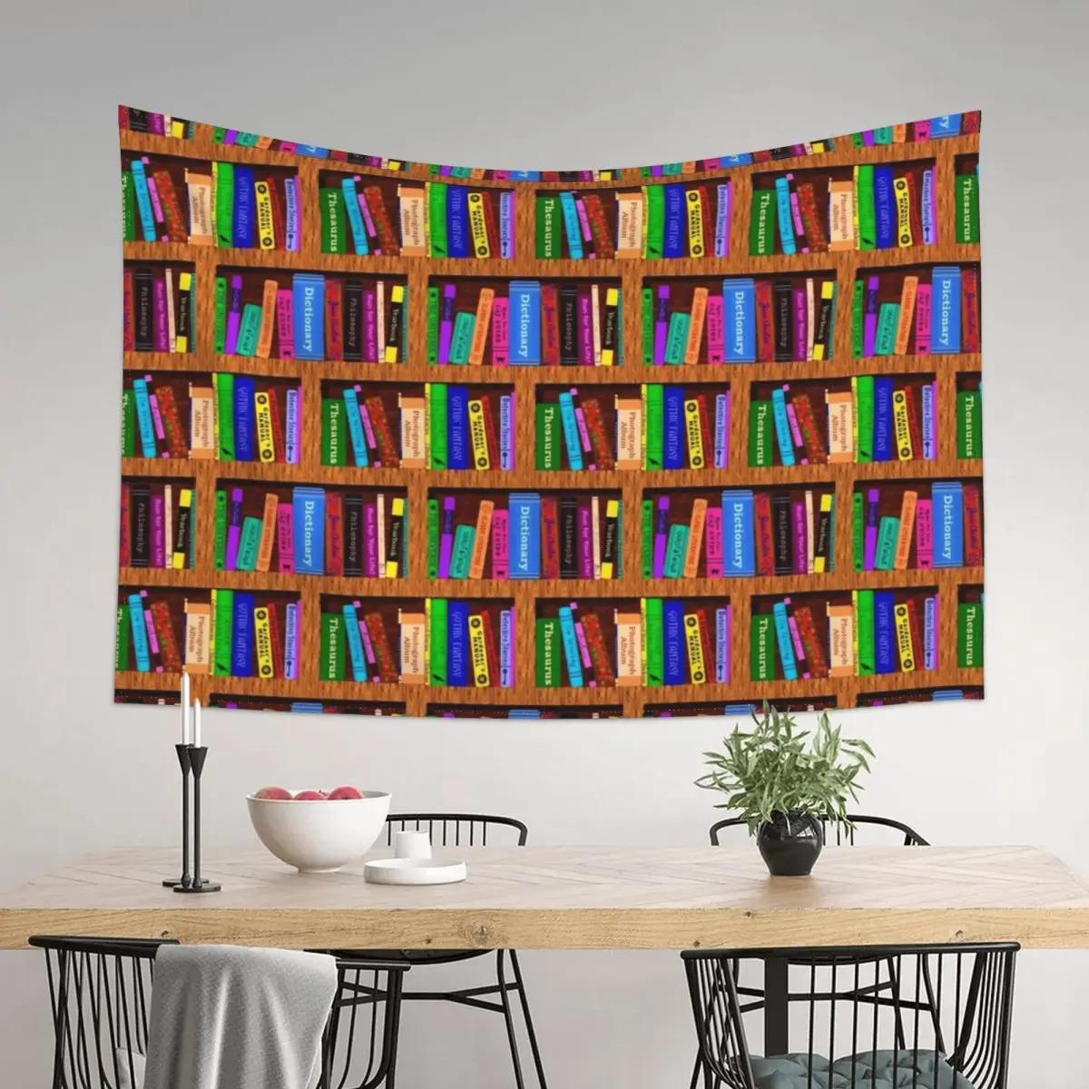 

Library Bookshelf Background Pattern for Readers Tapestry Wall Hanging Decoration For Home On The Wall Tapestry