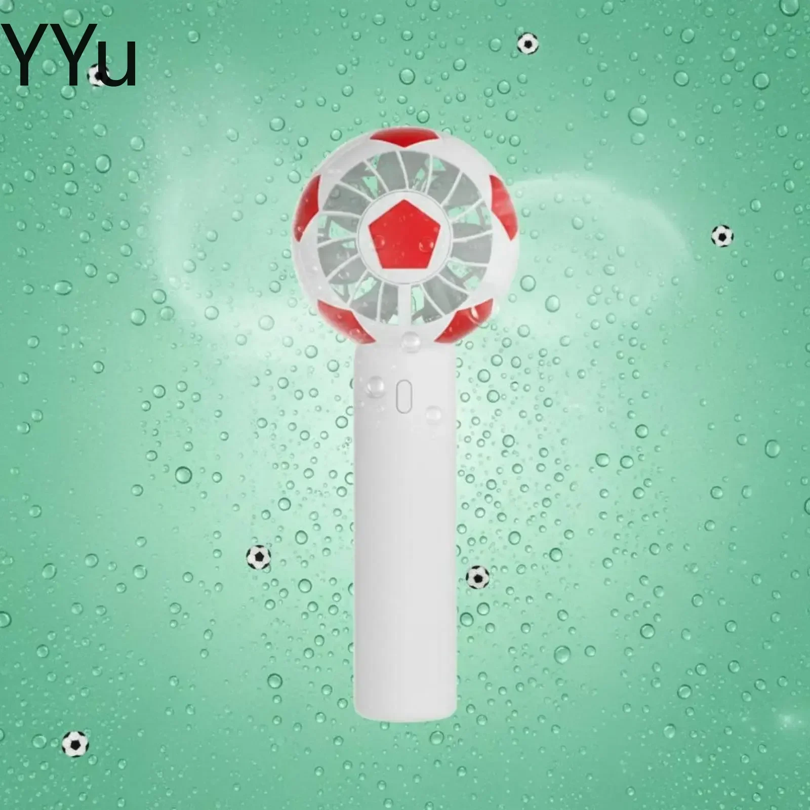 Soccer Ball Handheld Fan Quiet Soccer Ball Fan Cooling Gadget Lightweight Portable Device 3-Speed for Sports Events, Outdoor