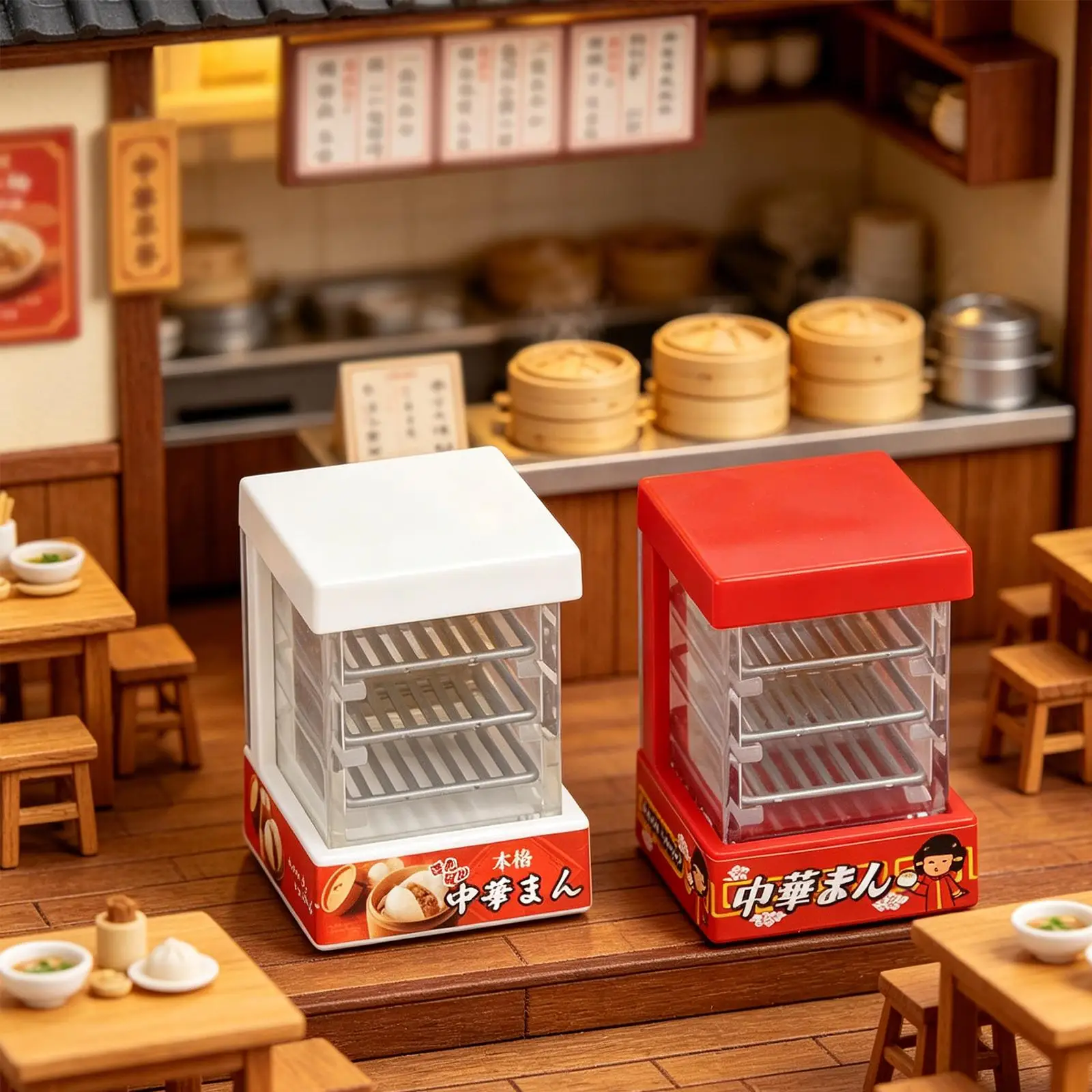 

Realistic Mini Food Display Box Plastic Dollhouse Cabinet Accessory for Kitchen Furniture 1