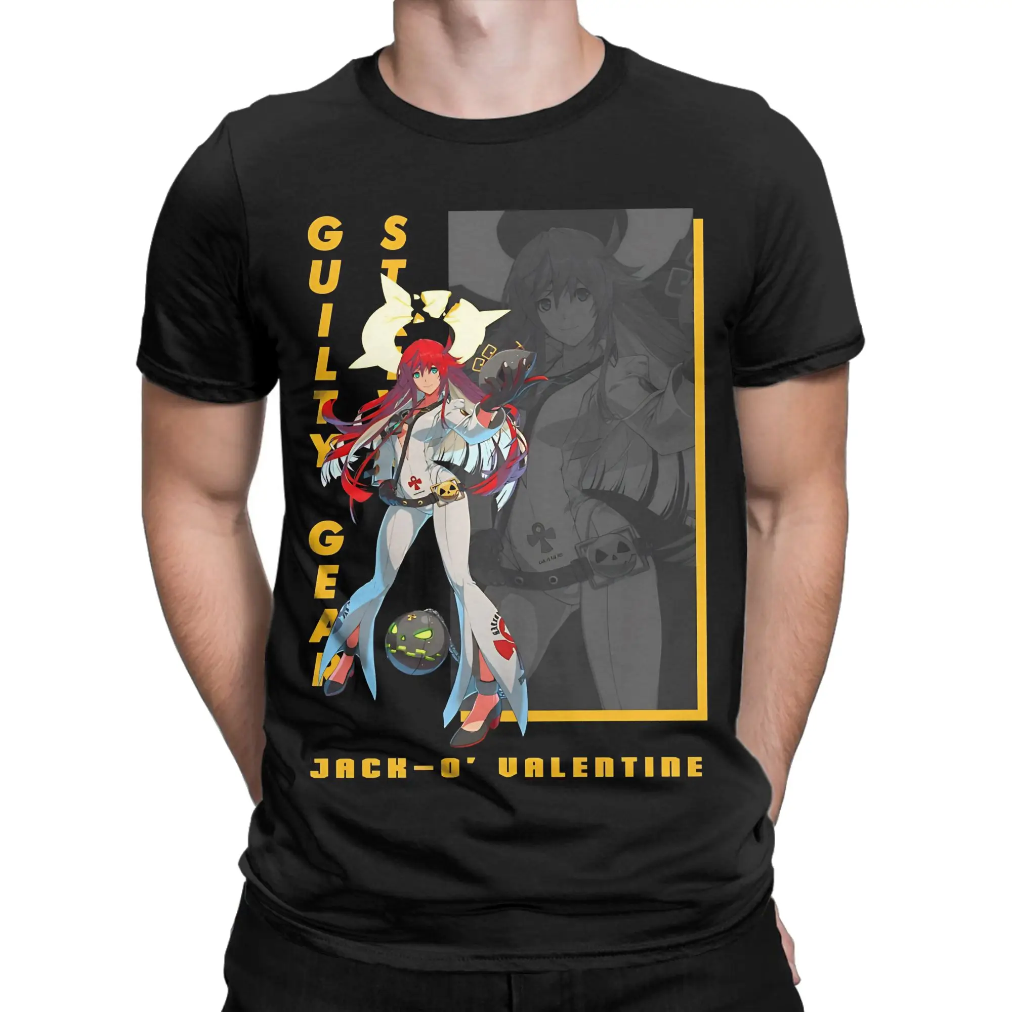 GUILTY GEAR  JACKO Classic Shirt Novelty Graphic 100% Cotton T-Shirt guilty gear bridget Tops Tees For Men