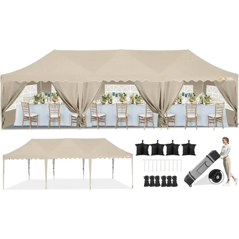 

Outdoors Tents, Canopy Tent 10x30 Pop Up Canopy Waterproof Portable Party Tent with 8 Sidewalls, UPF 50+ , Outdoor Garden Tent