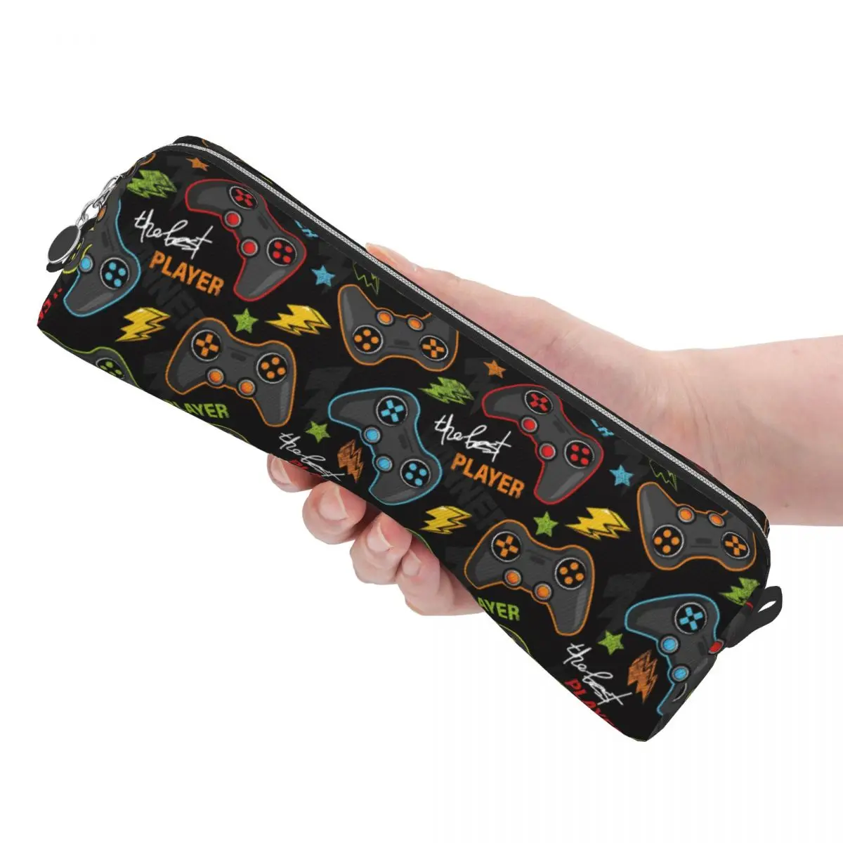 Game Controller Pattern Pencil Cases Pencilcases Pen Holder Large Storage Pencil Bags School Supplies Zipper Stationery