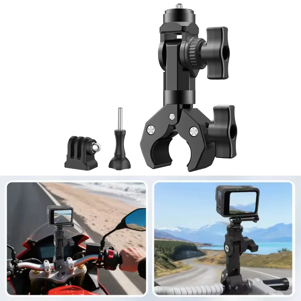 

Зажим для руля мотоцикла и велосипеда с вращением на 360 градусов и силиконовыми накладками для стабильного и регулируемого крепления