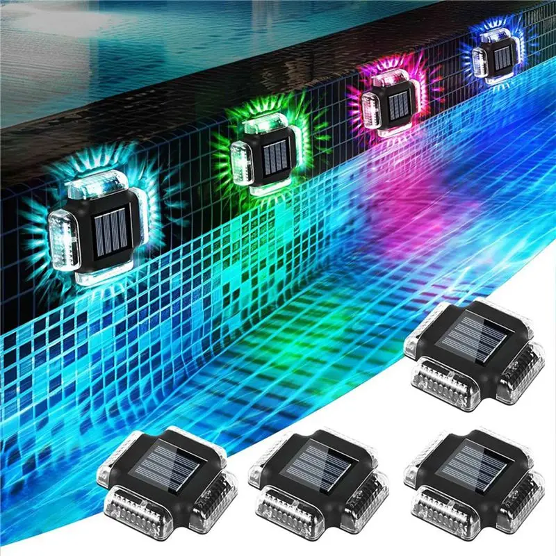 BAAJ-12Pack Solar Pool Deck Lights Pool Side Floor Lights,Outdoor Above Ground And Inground Swimming Pools Accessories