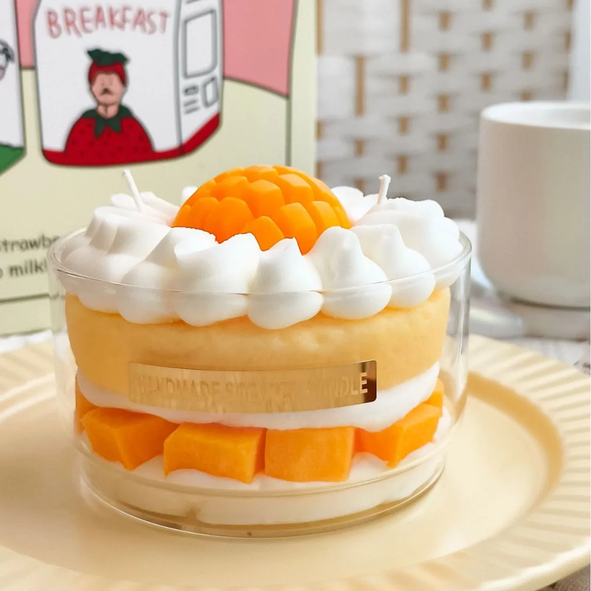 Mousse Cup Dessert Cake Scented Candle Taro Chocolate Mango Strawberry Cream-shaped Cup Wax Jar Wax