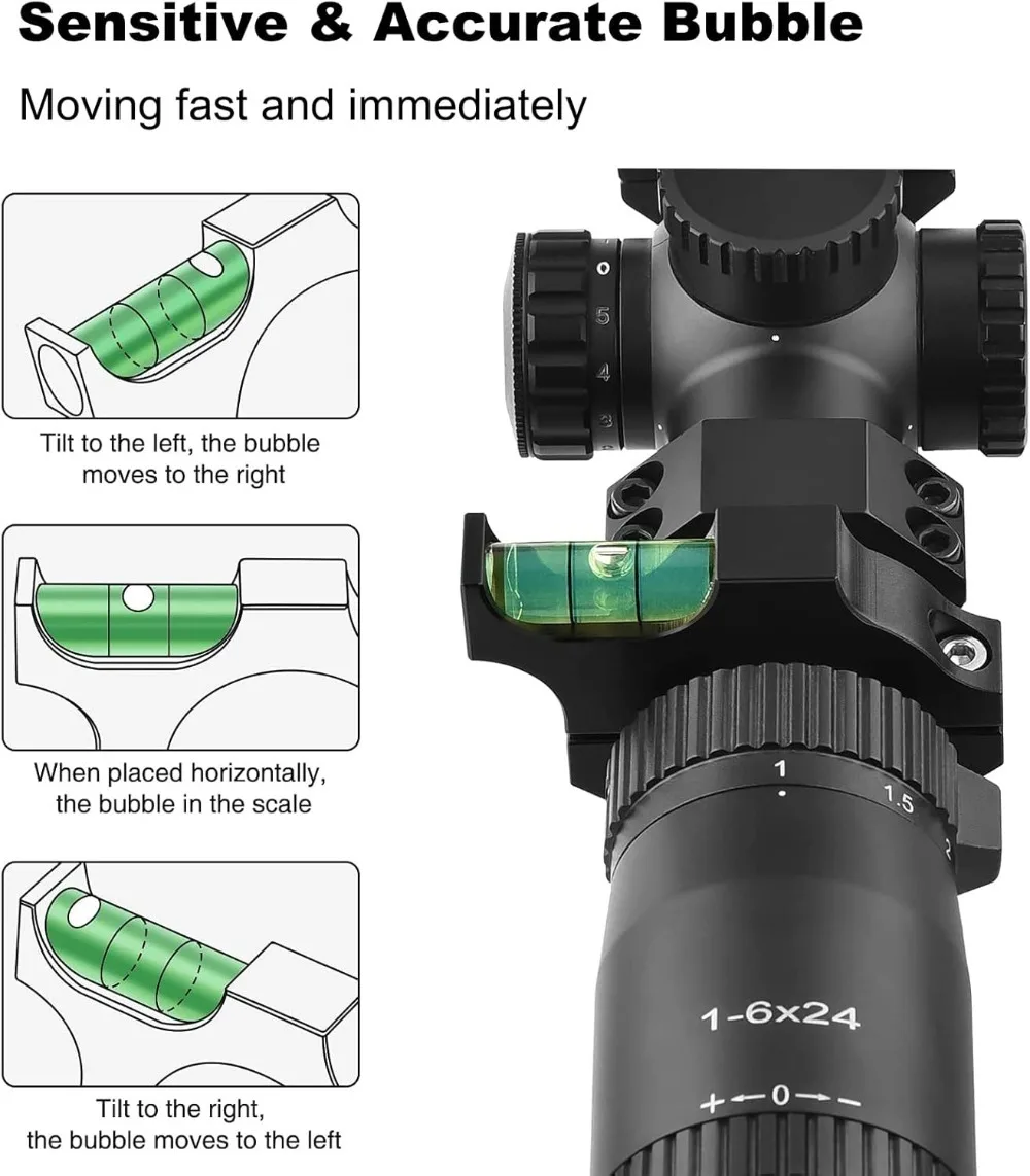 25.4/30/35mm Rifle Scope Bubble Spirit Level 20mm Picatinny Weaver Rail Scope Ring Mount Bubble Level for Airgun Laser Sight