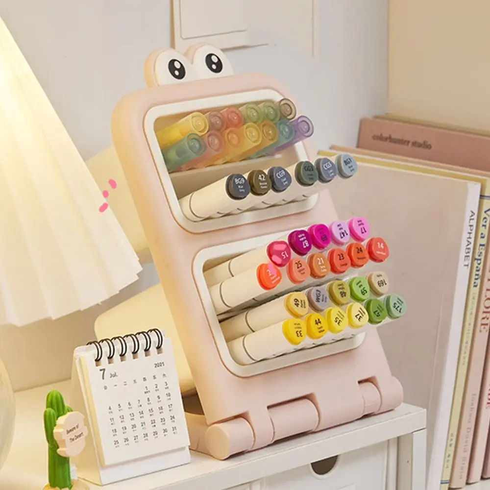 Multi-function Slanted Pen Holder Desktop Storage Rack Large Capacity Stationery Storage Box Storage Container