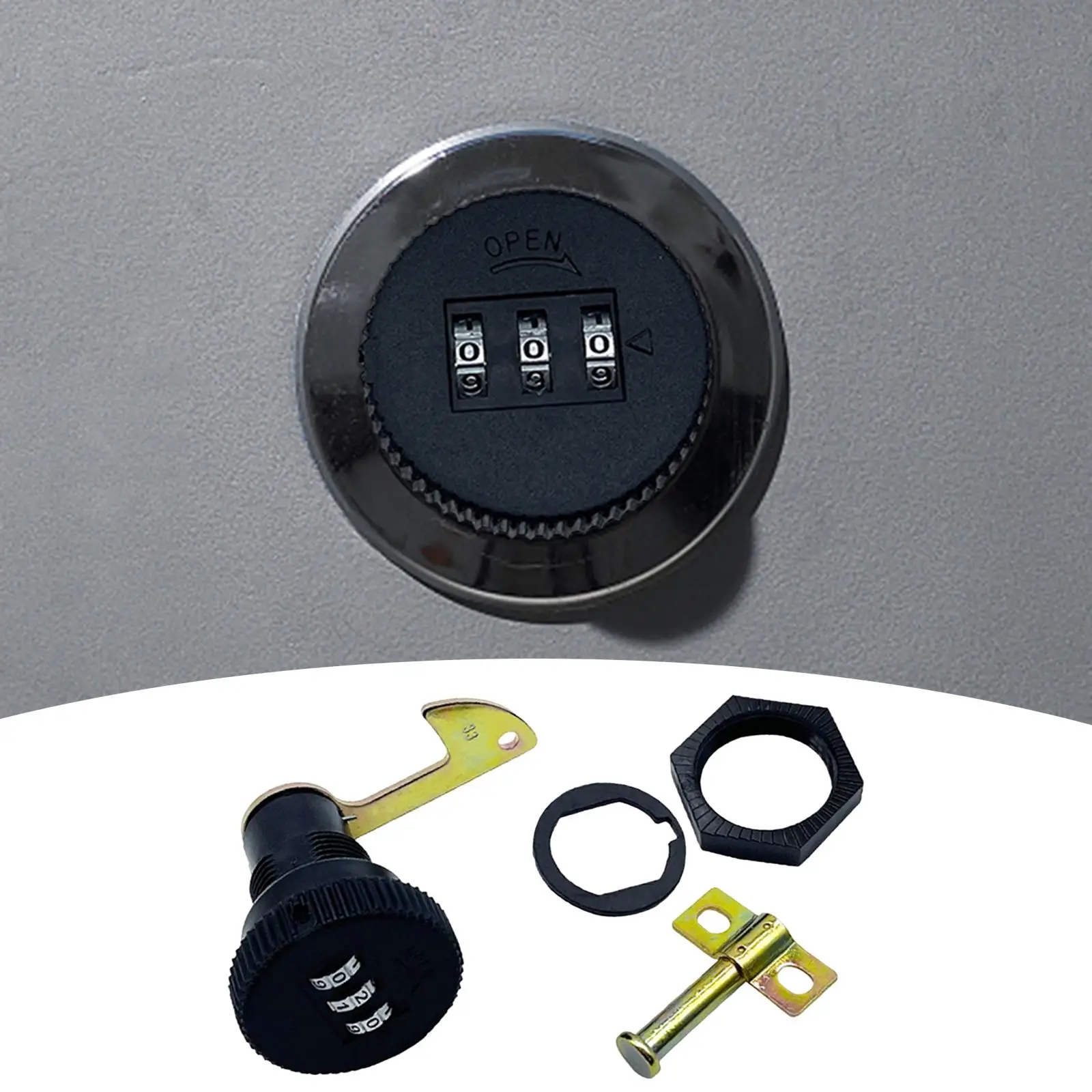

Code Lock 3 Digit for Motorcycle Trunk Replaces Accessories Convenient Installation Widely Usage Sturdy Keyless Spare Parts