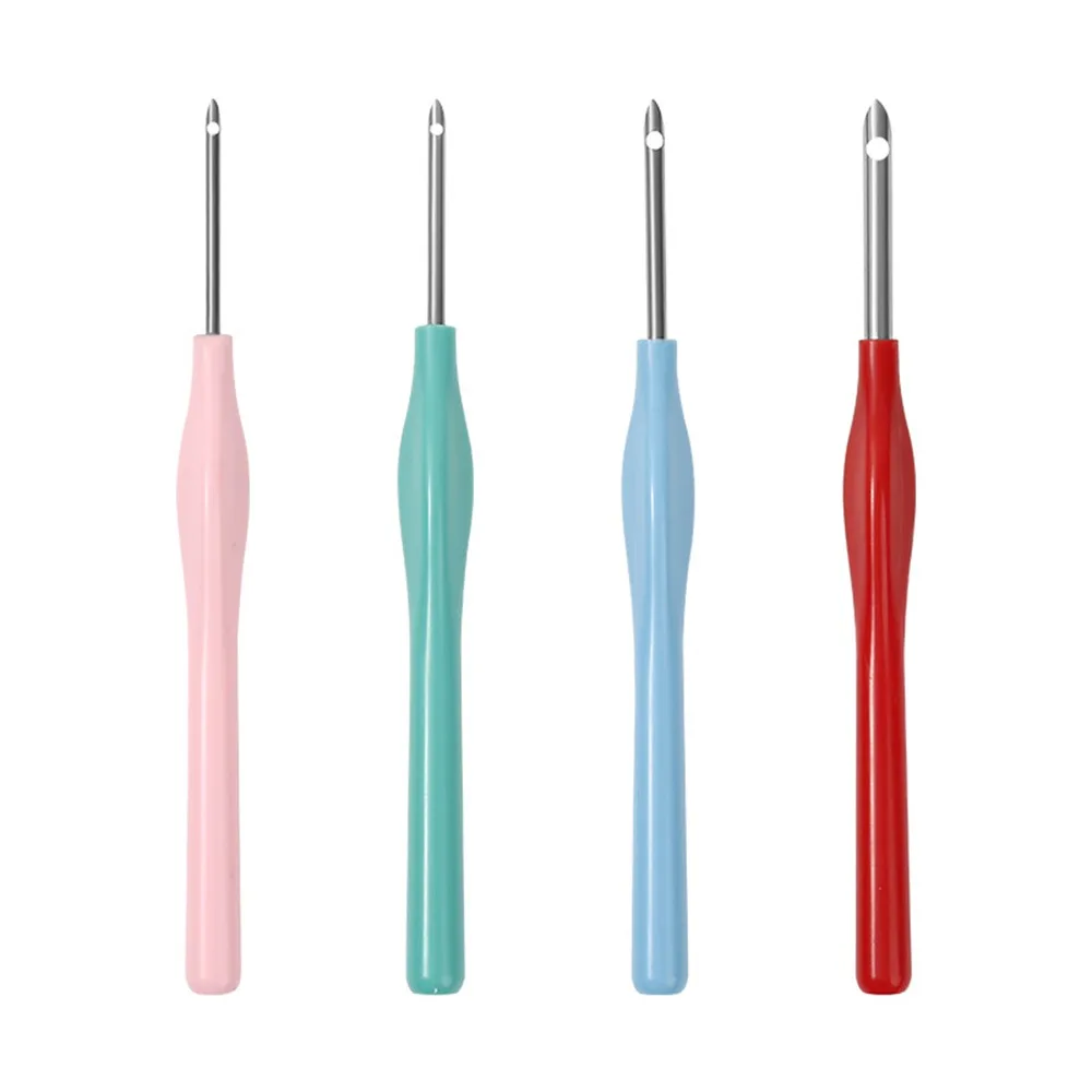 1/4Pcs Adjustable Embroidery Punch Needle Kit DIY Craft Poking Cross Stitch Tools Magic Embroidery Pen Stitching Applique