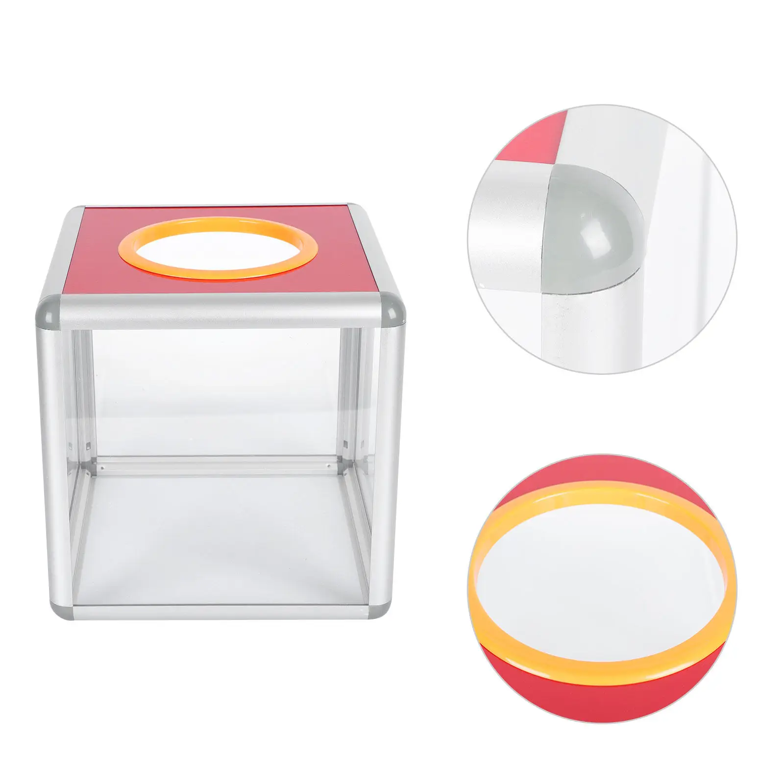 1 pièce Boîte de loterie transparente verrouillable pour tirage au sort, vote, collecte de fonds, dons, conteneur de stockage, charité et suggestions