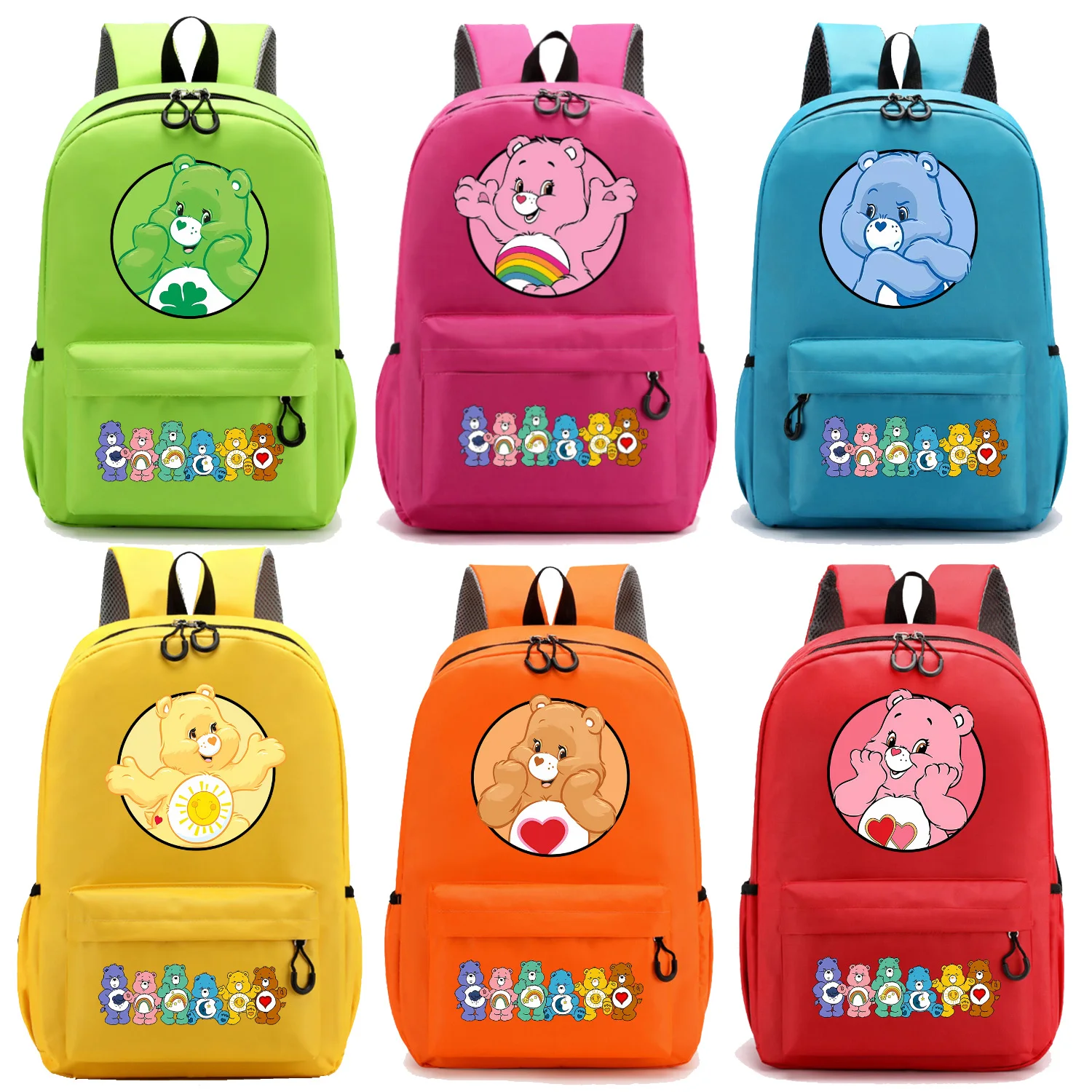 

Рюкзак Care Bears с мультяшным рисунком, школьный рюкзак в стиле аниме, студенческий рюкзак большой вместимости, сумка для книг для мальчиков и девочек, подарок на день рождения