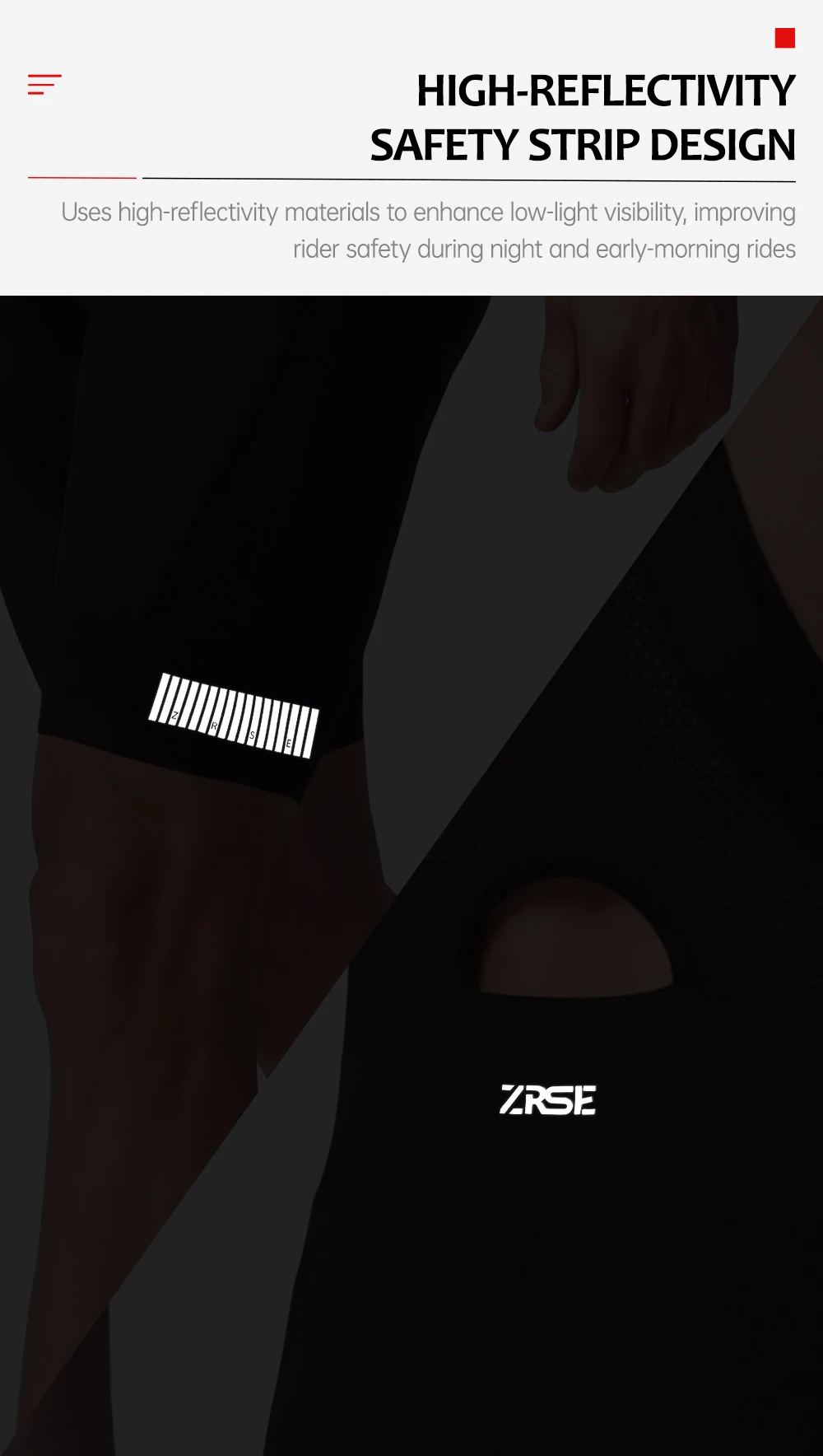 ZRSE Herren-Radhose mit Trägern, 7H, Italien, gepolstert, atmungsaktives Material, Herren-Fahrradbekleidung, MTB, Rennrad, Frühling, Sommer, bequem zum Radfahren. – Detail 10