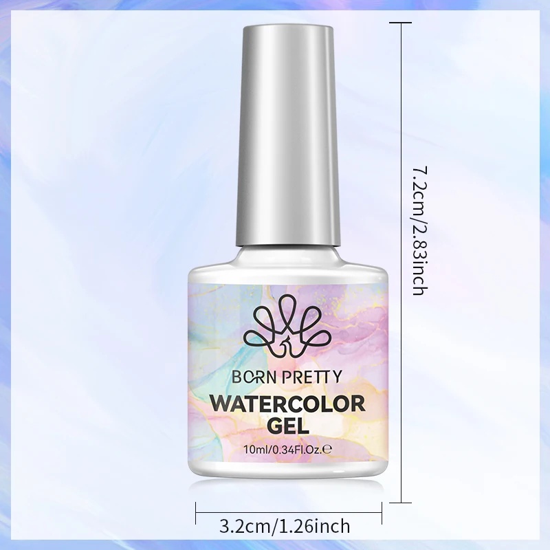 BORN PRETTY Klarer Aquarell-Marmor UV-Gel Nagellack Transparenter Farbverlauf Malgel Herbst Winter DIY Nagelkunst Dekorationswerkzeuge – Detail 7