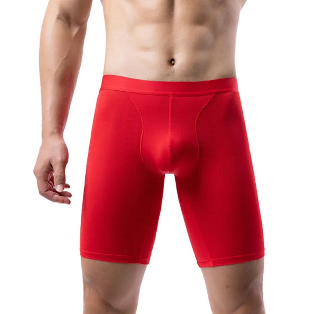 

All Season Boxer Shorts Underwear Anti Roll Edge Boxers Blue Fitness Leggings All Season Wear Lengthened Design