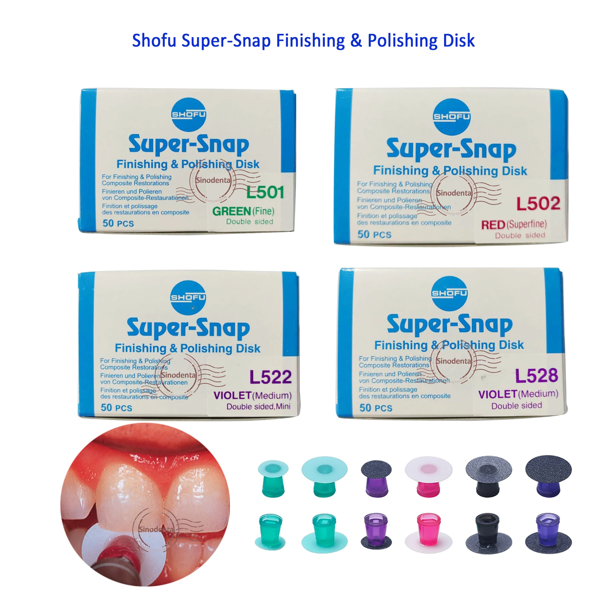 Dental SF Super-Snap Rainbow Technique Kit Polishing Finishing Disk System for Finishing and Polishing Composite Restorations