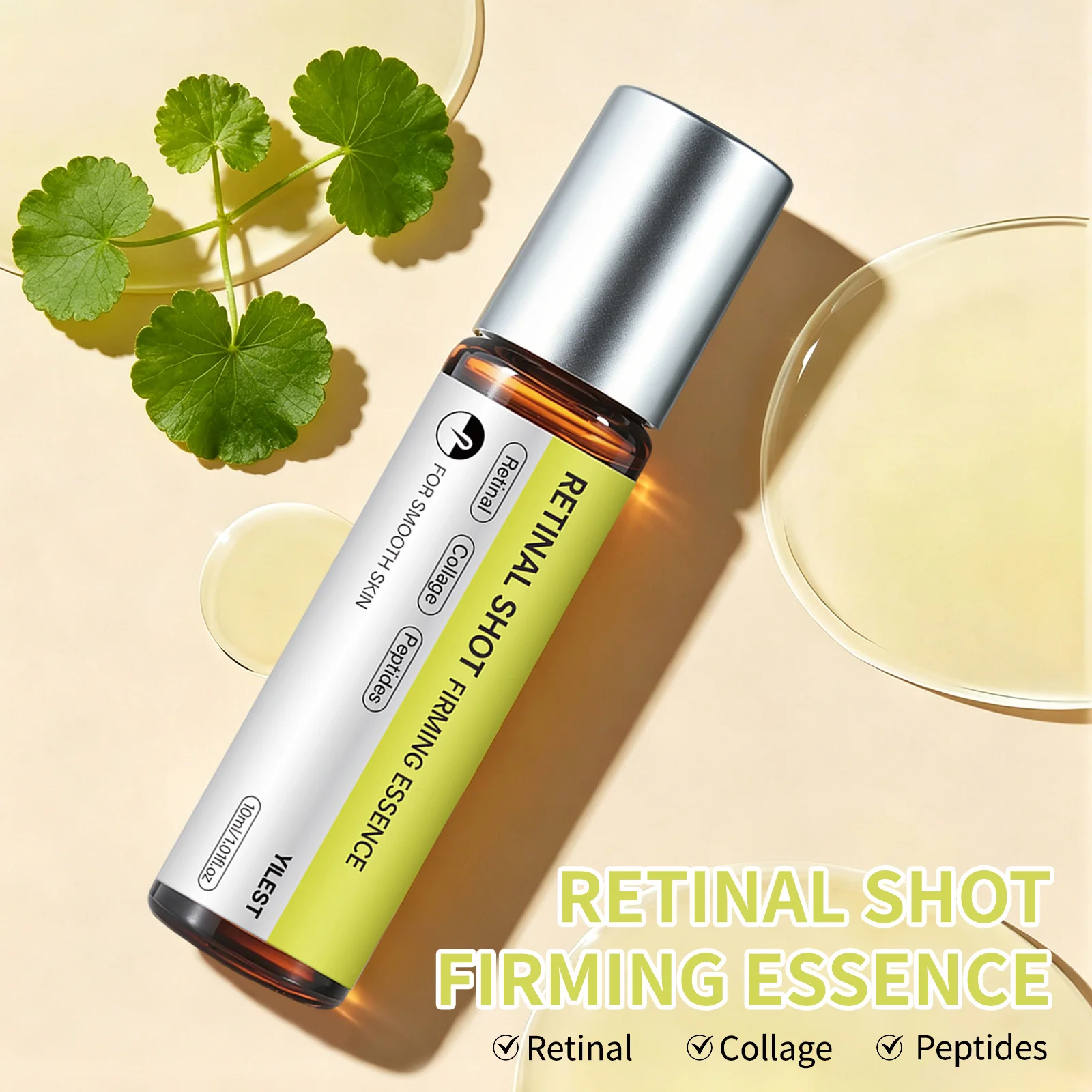 Roll-On Retinal Firming Eye Essence with Collagen Peptides Centella Hydrating Improve Fine Lines Dark Circles Puffy Dry Eye Skin