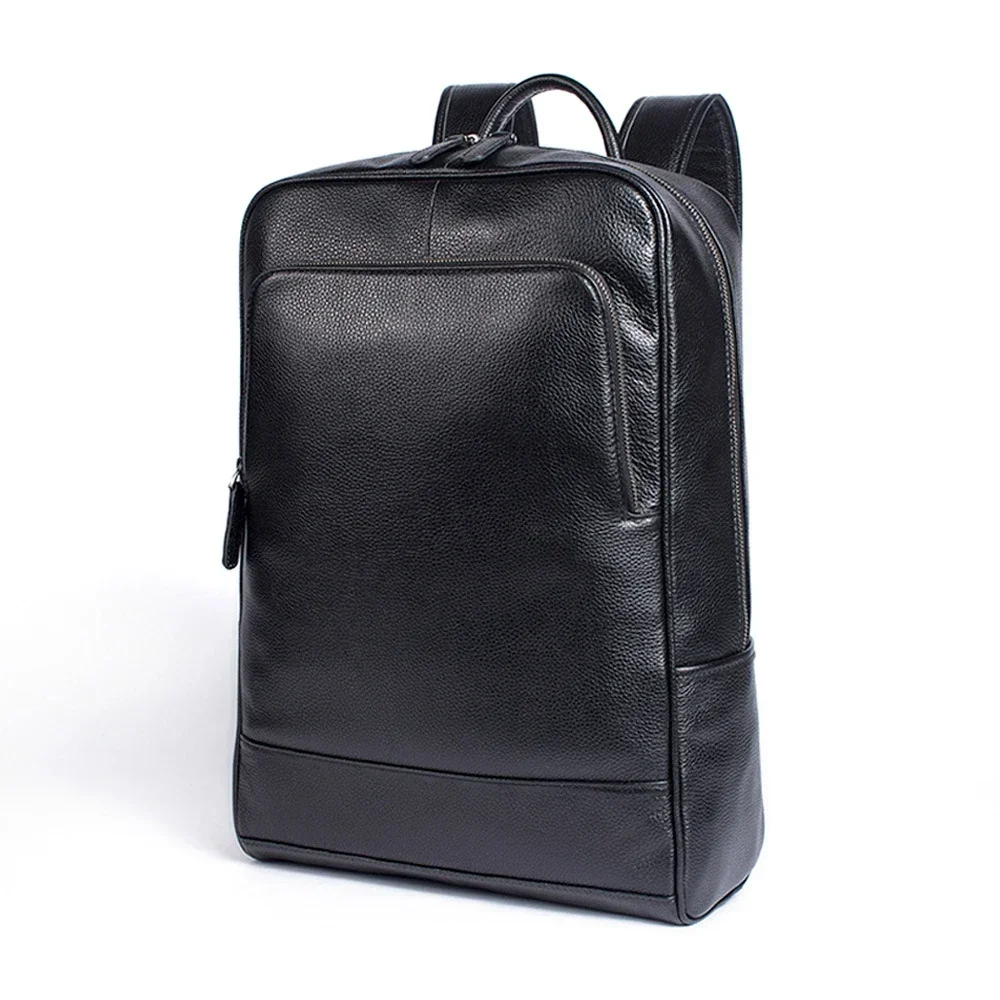 New Fashion Men Cowhide Genuine Leather Backpacks Real Natural Leather Student Luxury Female Male Lager Capacity Computer Bag