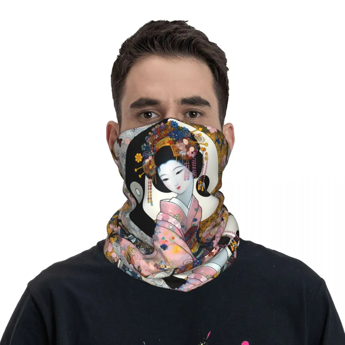 The Art Of Geisha Thin Bandana Neck Gaiter Wrap Scarf Headband Neck Cover