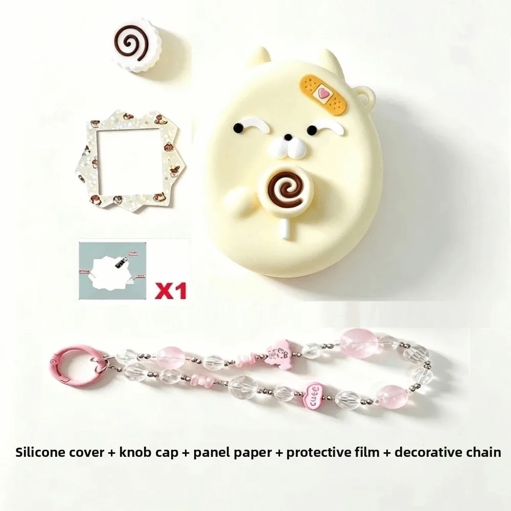 Silicone Protective Cover with Panel Paper Pendant Matte Texture Decorative Cover with Knob Cover for Tamagotchi Paradise