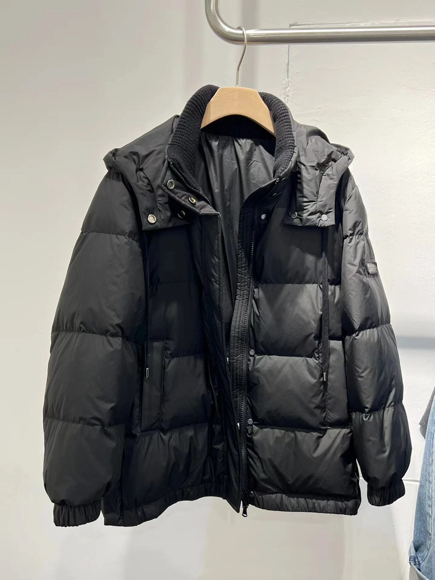 Black Hooded Down Coat