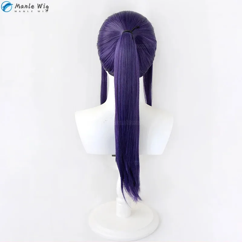 Game Souma Kanzaki ES Cosplay 75cm Dark Purple Heat Resistant Synthetic Hair Halloween Wigs + Wig Cap vc;'67gk;'9 - view 5