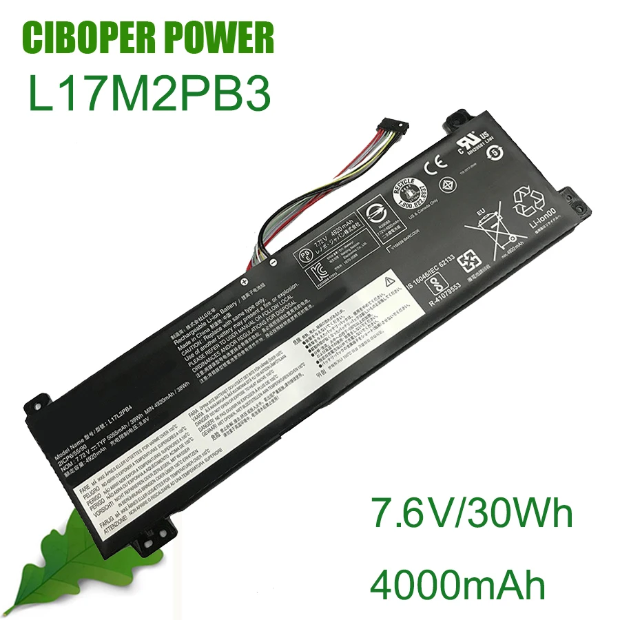 Laptop  Battery L17L2PB3 L17M2PB3 L17C2PB3 L17M2PB4 L17C2PB4 L17L2PB4 30Wh For IdeaPad V330-15Ikb V530-14 V530-15 V130-15IKB