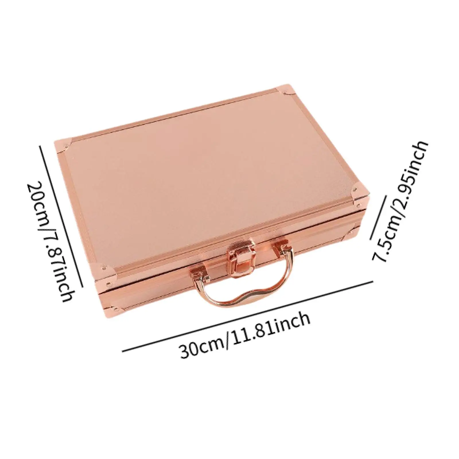Aluminum Alloy Makeup Carrying Case Multifunctional Tool Box Organizer Portable Storage Kit for Home Travel Beauty Use