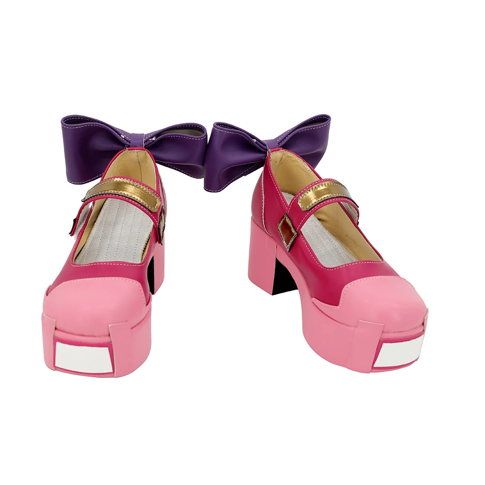 CosplayLove OW GAME Magical Kiriko Pink Coslay Scarpe Stivali lunghi in pelle realizzati su misura per Halloween Natale