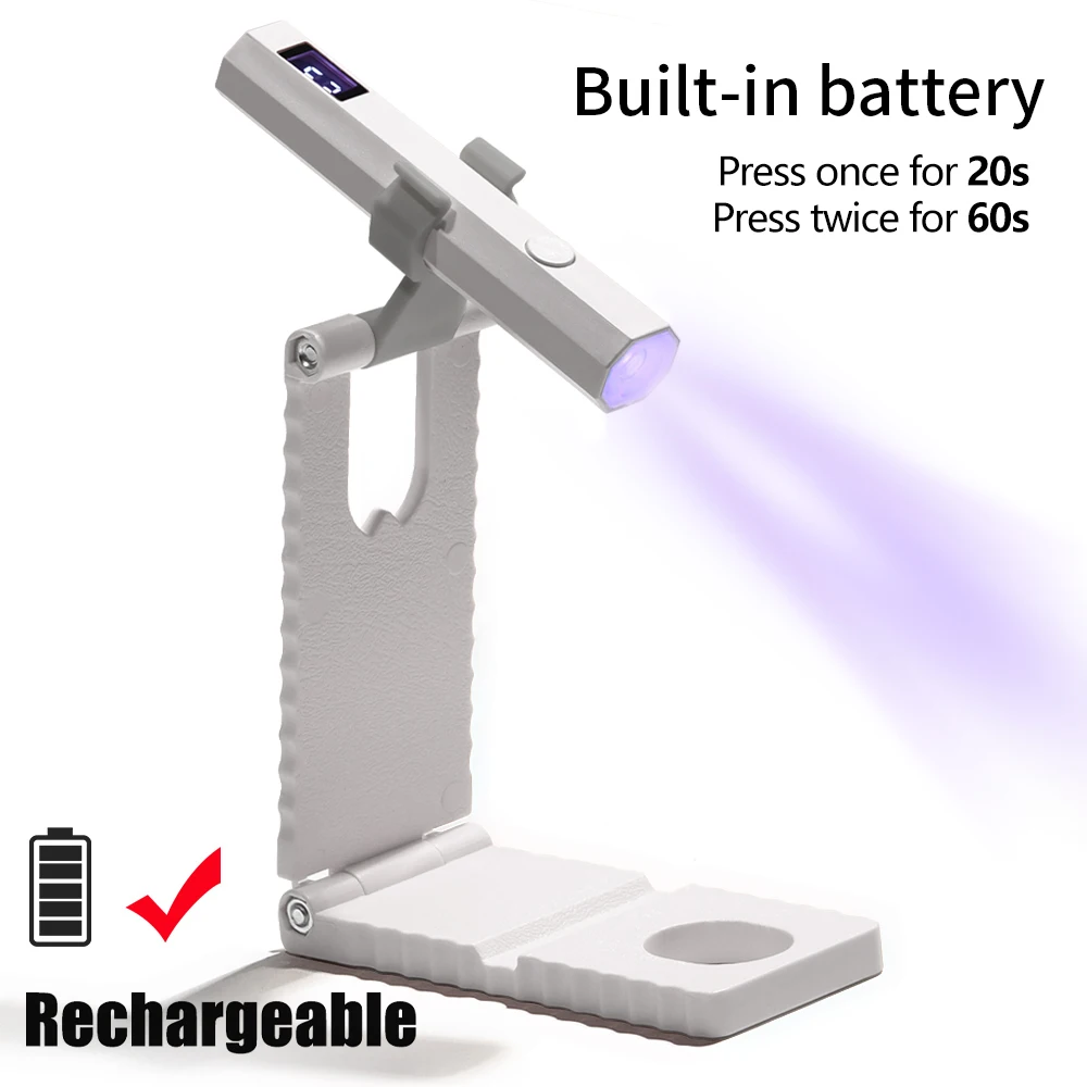 YIKOOLIN UV-licht voor gelnagels Mini UV-nagellamp Professioneel LED-licht voor het uitharden van gellak 2 timingmodi voor doe-het-zelf thuissalon - afbeelding 1