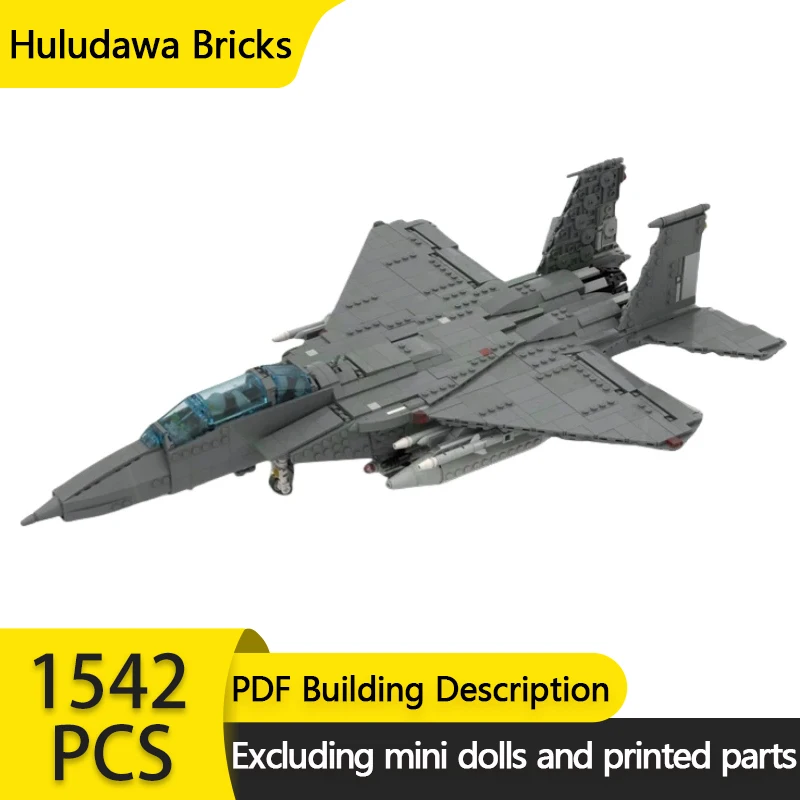 Military Aircraft Model MOC Building Bricks F-15 Eagle Fighter Jet Modular Technology Gifts Holiday Assemble Children Toys Suit