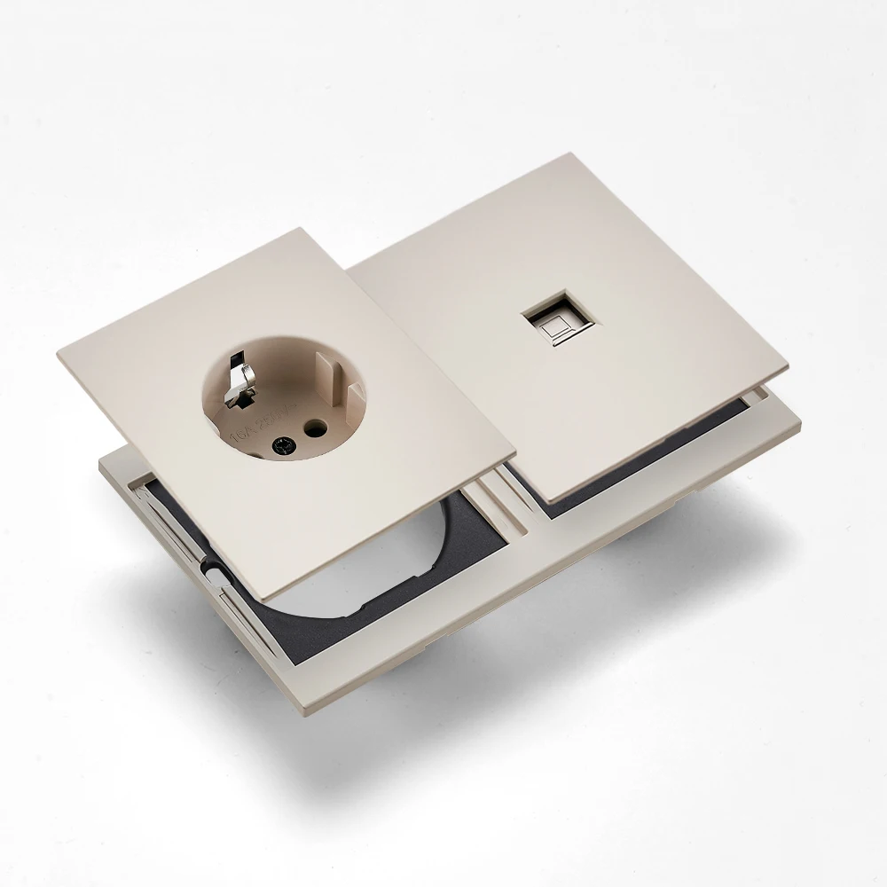Skin Sensation 1 Socket Computer Embedded Integrated Panel Skin Feel Paint Power Sockets DIY Combination Embedded Paint Sockets