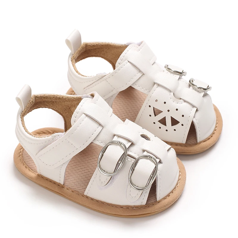 

Новые дышащие летние детские сандалии из искусственной кожи, низкие сандалии для маленьких мальчиков и девочек, мягкая нескользящая обувь для отдыха для новорожденных