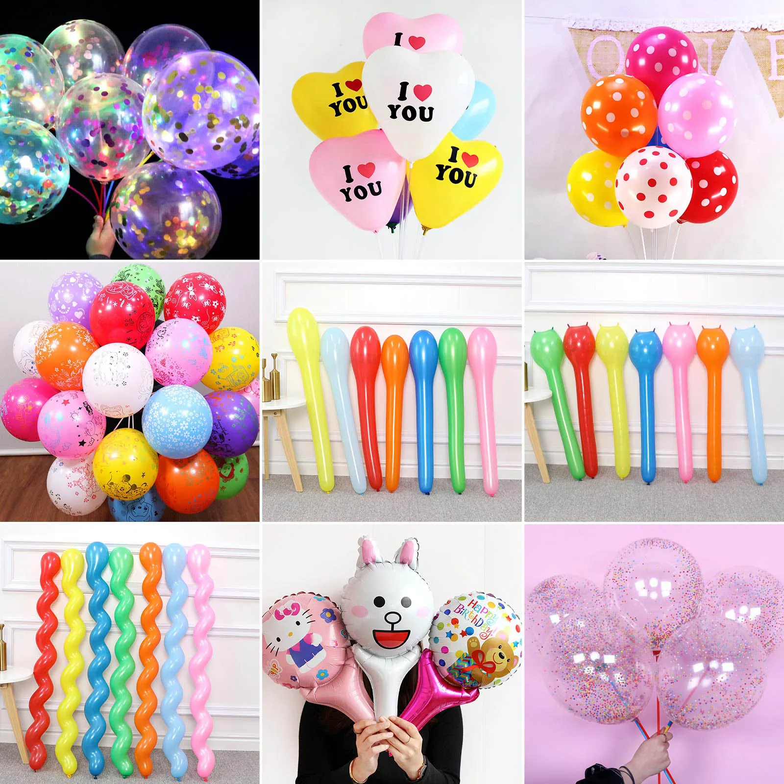 50/100pcs 3D Cartoon Balloons Special-Shape Birthday Party Decoration Helium Inflatable Balloons Animal Duck Rabbit Balloon