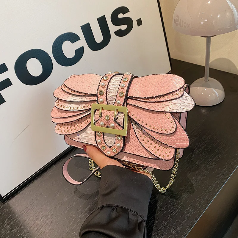 

2025 Новая мини-квадратная сумка в стиле ретро с цепочкой и принтом змеи - женская сумка через плечо/кошелек через плечо, модная маленькая сумочка