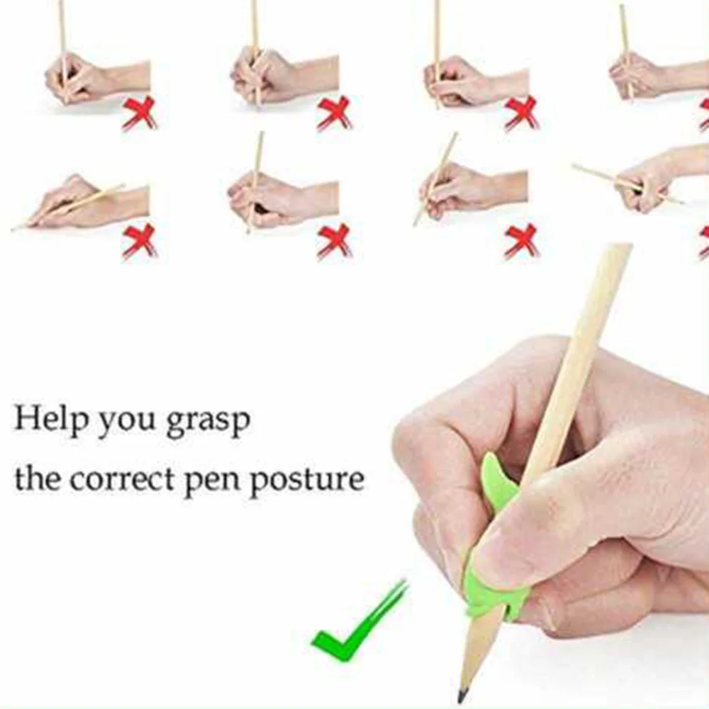 

10pcs Handwriting Pencil Grips Holder Posture Correction Tool For Kids Ergonomic Soft Rubber Correct Writing Position