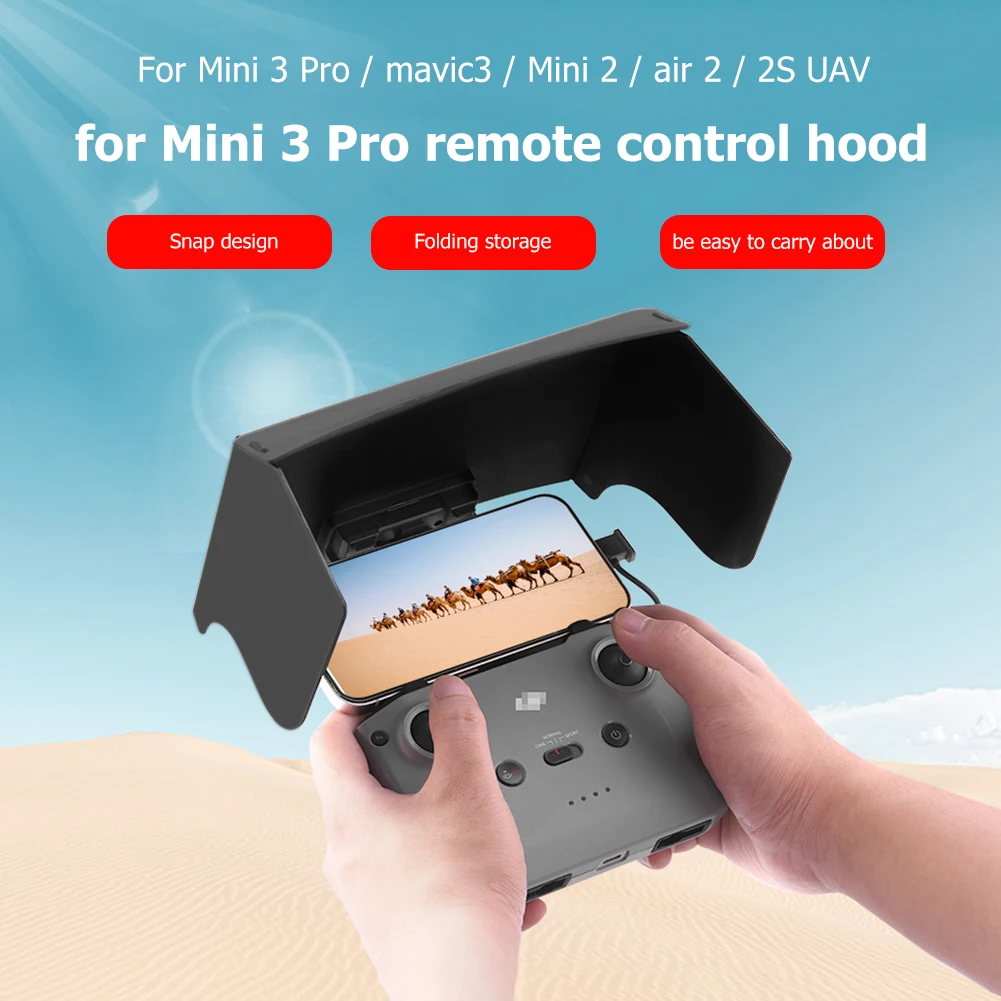 For DJI Mavic 3/Mini 2/Air 2/Air 2S/Mini 3 Pro RC-N1 Remote Controller Hood Sun Shade Mobile Phone Monitor Light Cover Drone