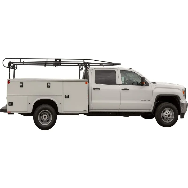 home.1501250 Steel Service Body Ladder Rack, 162 Inch Length, 1000lb Limit, Cargo Rack for Truck