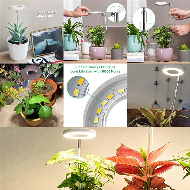 WORTHOWN-2X Coltiva la luce, Luce per piante a LED a spettro per piante da interno, Luce per coltivazione regolabile in altezza per fiori e piante bonsai Growt
