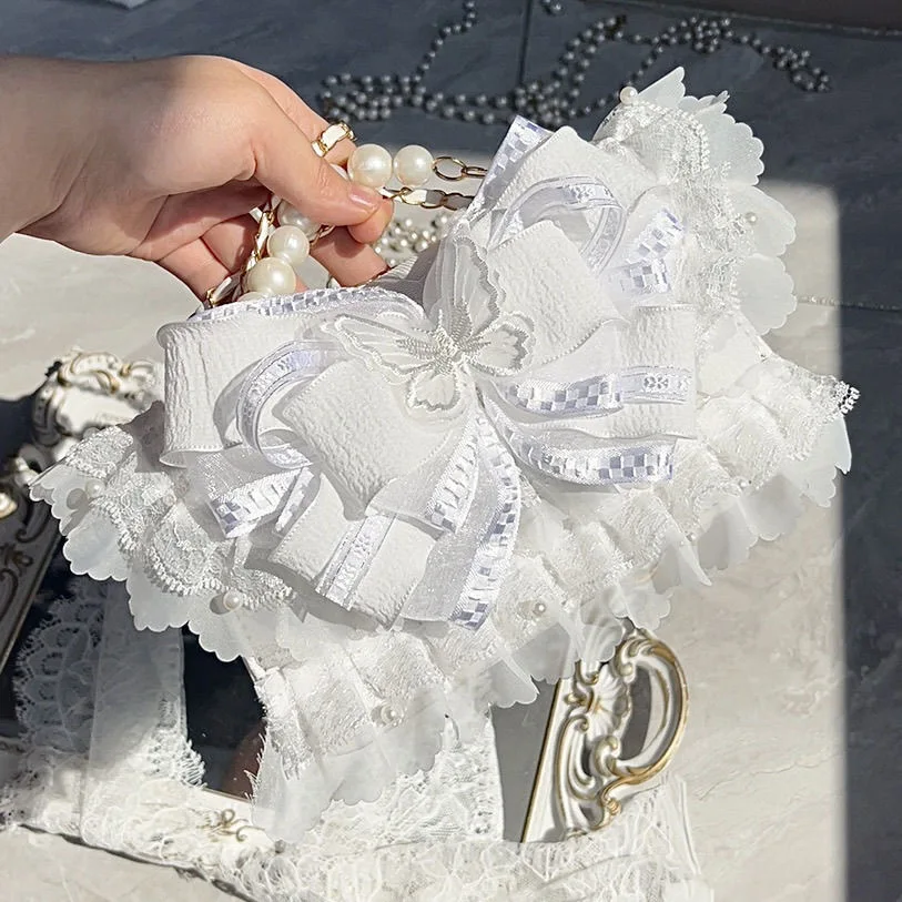 Women's Crossbody Bag Lolita Cosplay Accessories Y2K Handbag Bow Butterfly Shoulder Bag Designer Bags Woman Luxury 2025 New Bag