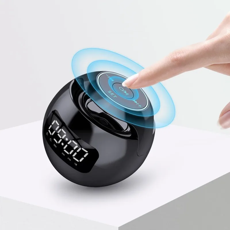 AI Smart Bluetooth Speaker Home Room Decora Alarm Clock With LED Display FM Radio Colorful Light TF Card MP3 Player Table Clock