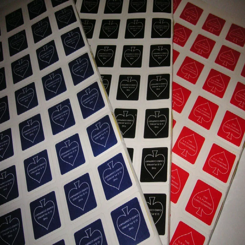 3 시트 카드 놀이 케이스 박스 데크 인감 스티커 매직 트릭 24 1 시트 (레드 블루 블랙 3 색) 액세서리 매직 소품