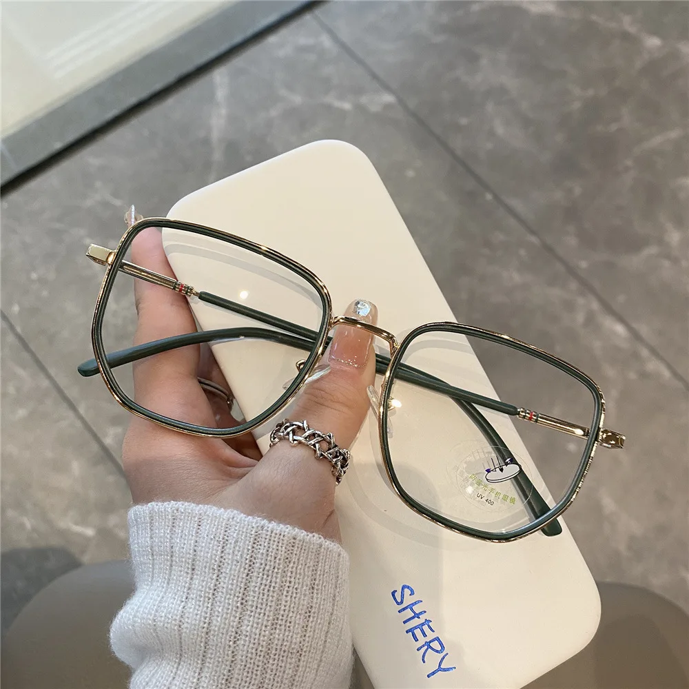 Transparent Computer Glasses Frame Women Men Anti Blue Light polygon Eyewear Blocking Glasses Optical Spectacle Eyeglass