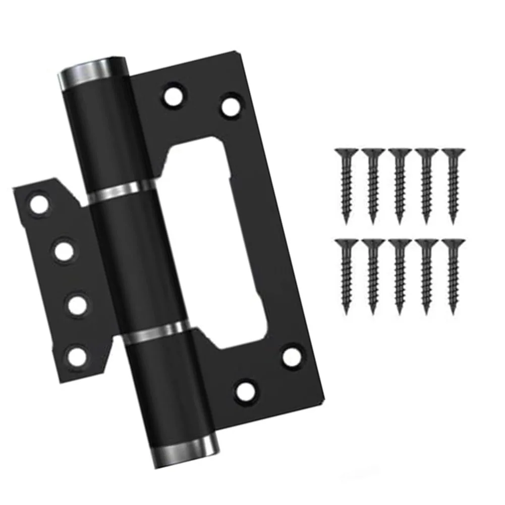 Black Aluminum Alloy Hydraulic Door Hinge Adjustable Closing Speed for Heavy Doors Suitable for Residential Use