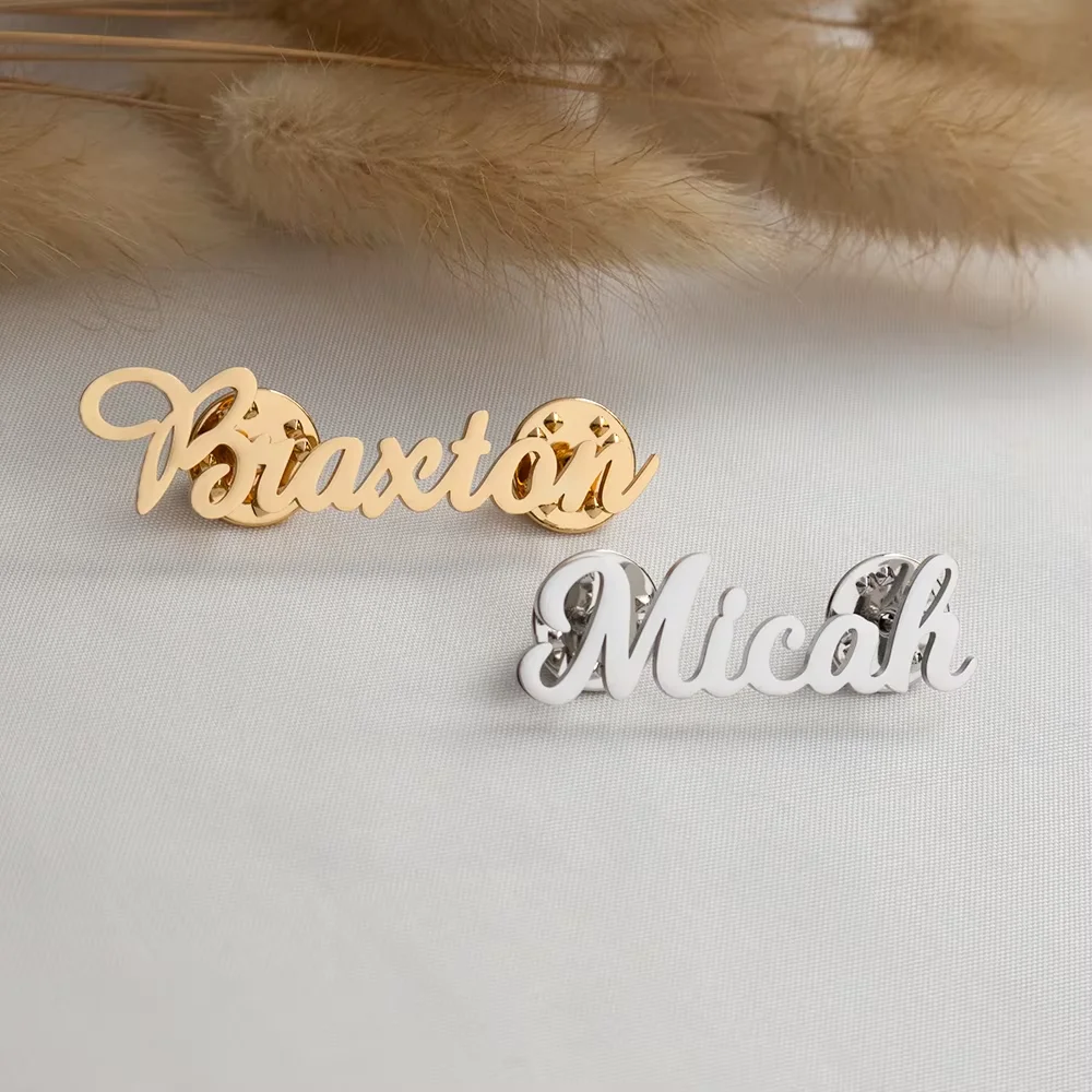 Customized Personalized Name Brooch Couple Stainless Steel Name Brooch, Suitable For Various Occasions Brooch Jewelry