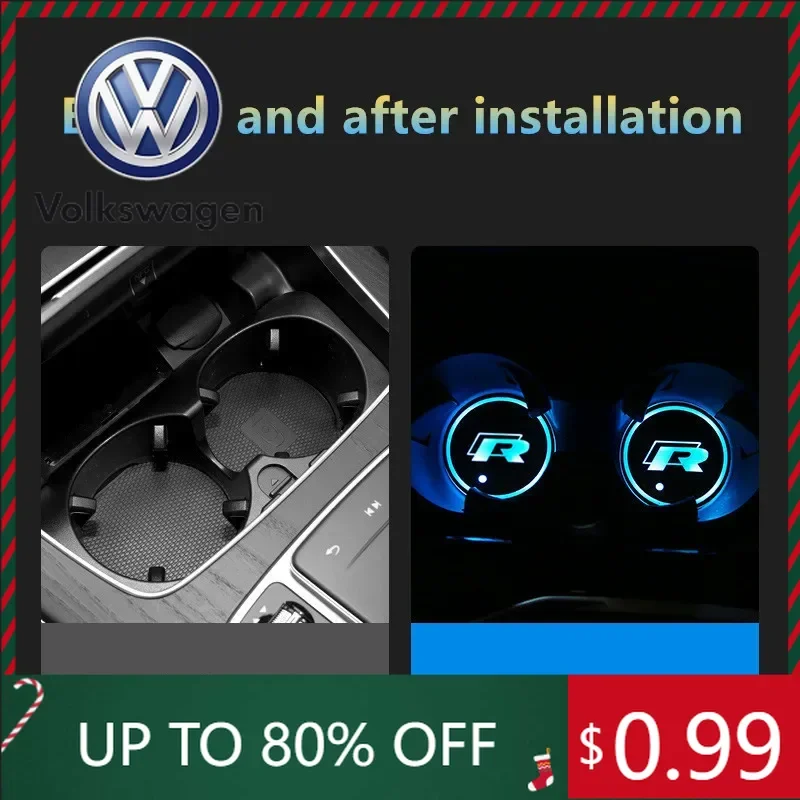 

Для VW Volkswagen Jetta MK5 Golf 7-цветный светодиодный автомобильный держатель для чашки, светящаяся подставка для чашки для воды, подставка для VW Volkswagen Polo Jetta Go