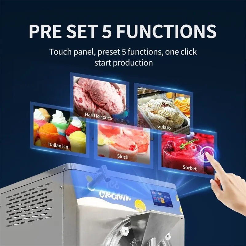 Program 40L/H Frozen Custard Machine Industrial Ice Cream Shaker Food Truck Trailer