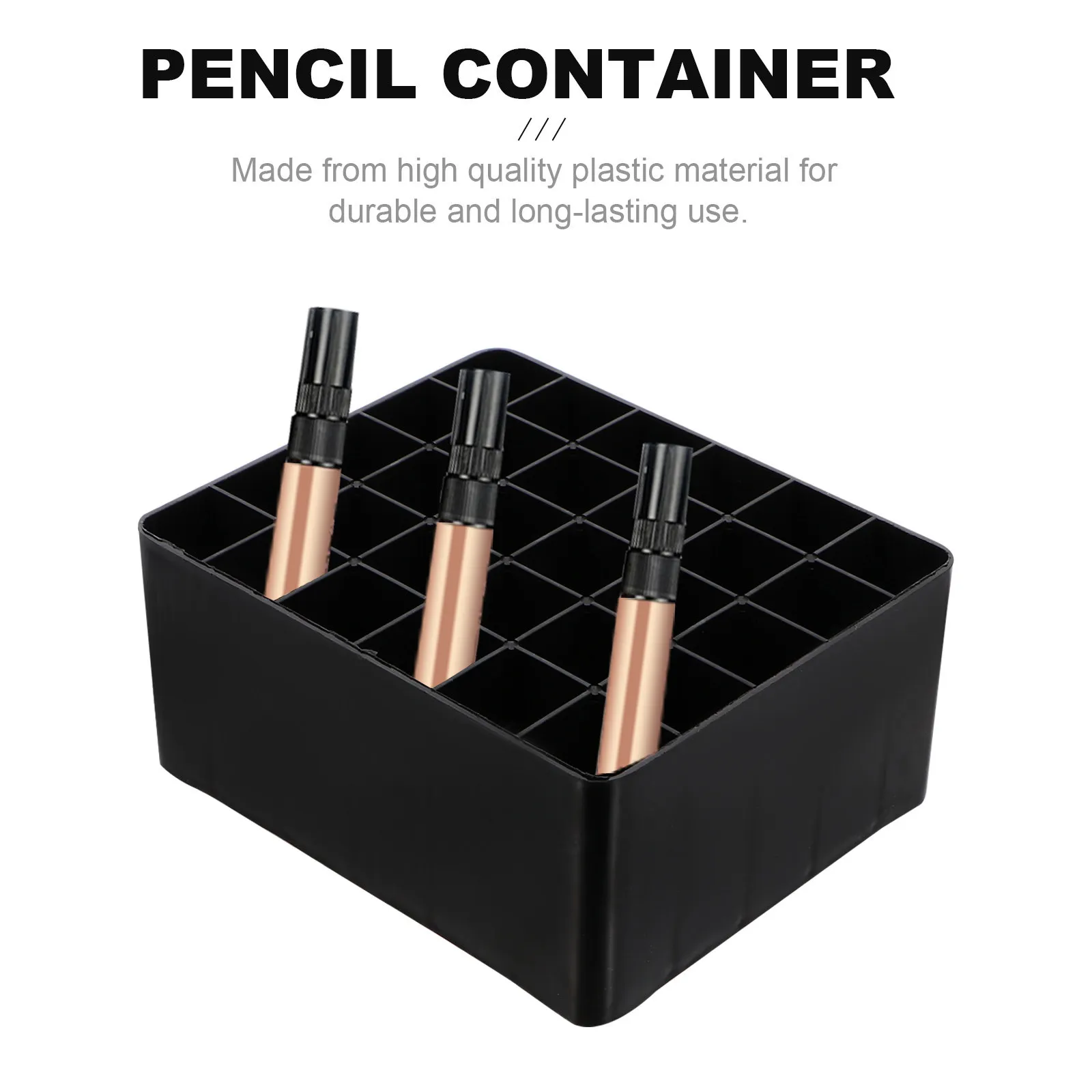 4 Pcs Pencil Flower Holder Office Stand for Pens Marker Tidy Organizer Transparent Case Storage Compartment Desktop